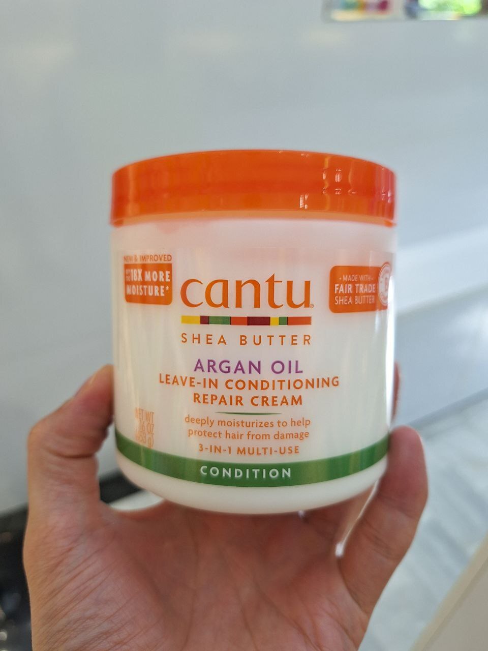  Cantu Shea Butter Argan Oil Leave-In Conditioning Repair Cream  روغن آرگان 3 در 1 کانتو  