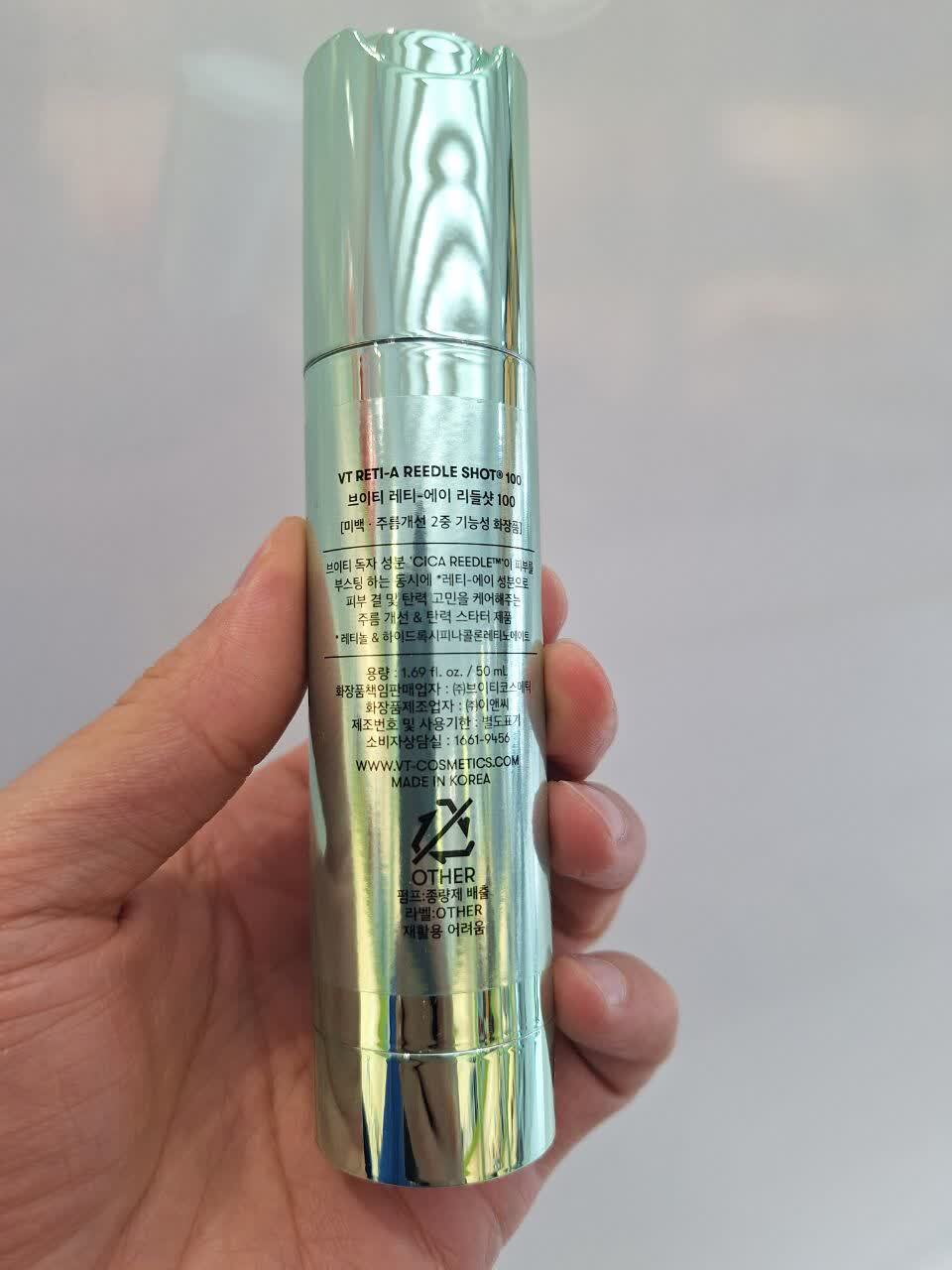 اسنس ترمیم کننده و ضد چروک رتینول ریدل شات 100 وی تی کازمتیک VT Cosmetics Reti-A Reedle Shot 100