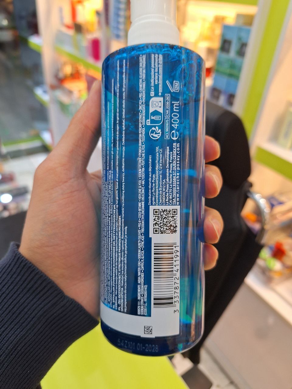  ژل شستشوی لاروش پوزای مدل میکروبیوم ساینس ۴۰۰ میل 