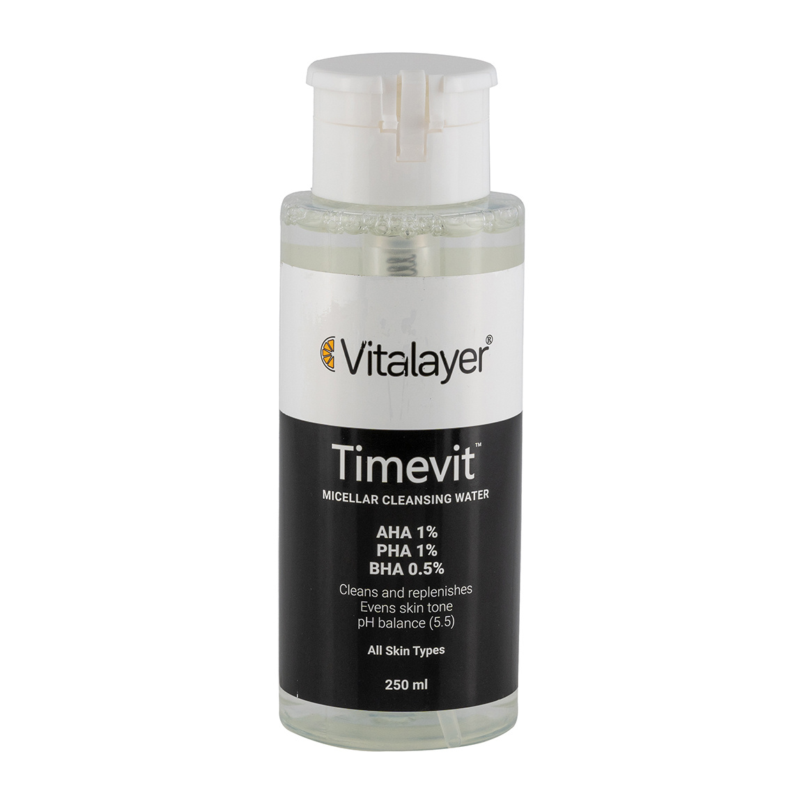  میسلارواتر ویتالیر مدل Timevit مناسب انواع پوست حجم 250 میلی لیتر 