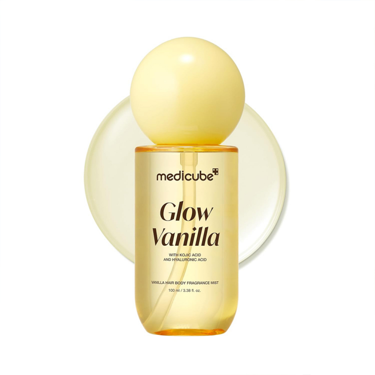 میست خوشبو کننده مو و بدن مدی کیوب با رایحه وانیل آبرسان و درخشان کننده پوست medicube Glow Vanilla Hair & Body Fragrance