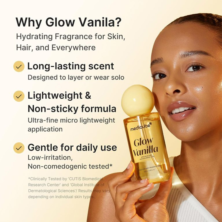  میست خوشبو کننده مو و بدن مدی کیوب با رایحه وانیل آبرسان و درخشان کننده پوست medicube Glow Vanilla Hair & Body Fragrance 