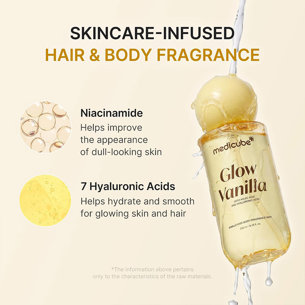  میست خوشبو کننده مو و بدن مدی کیوب با رایحه وانیل آبرسان و درخشان کننده پوست medicube Glow Vanilla Hair & Body Fragrance 