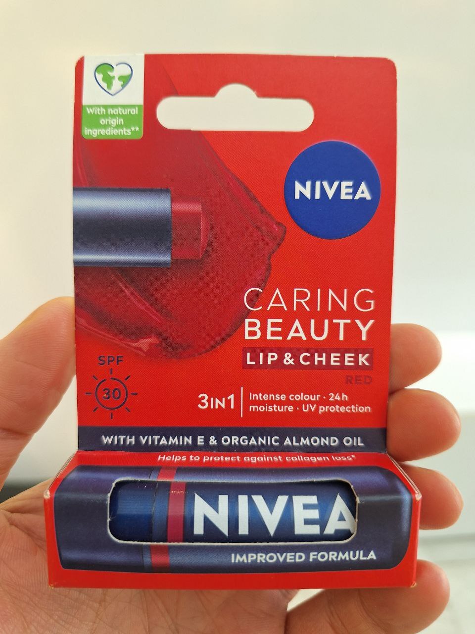  بالم لب 3 کاره نیوا رنگ قرمز red 