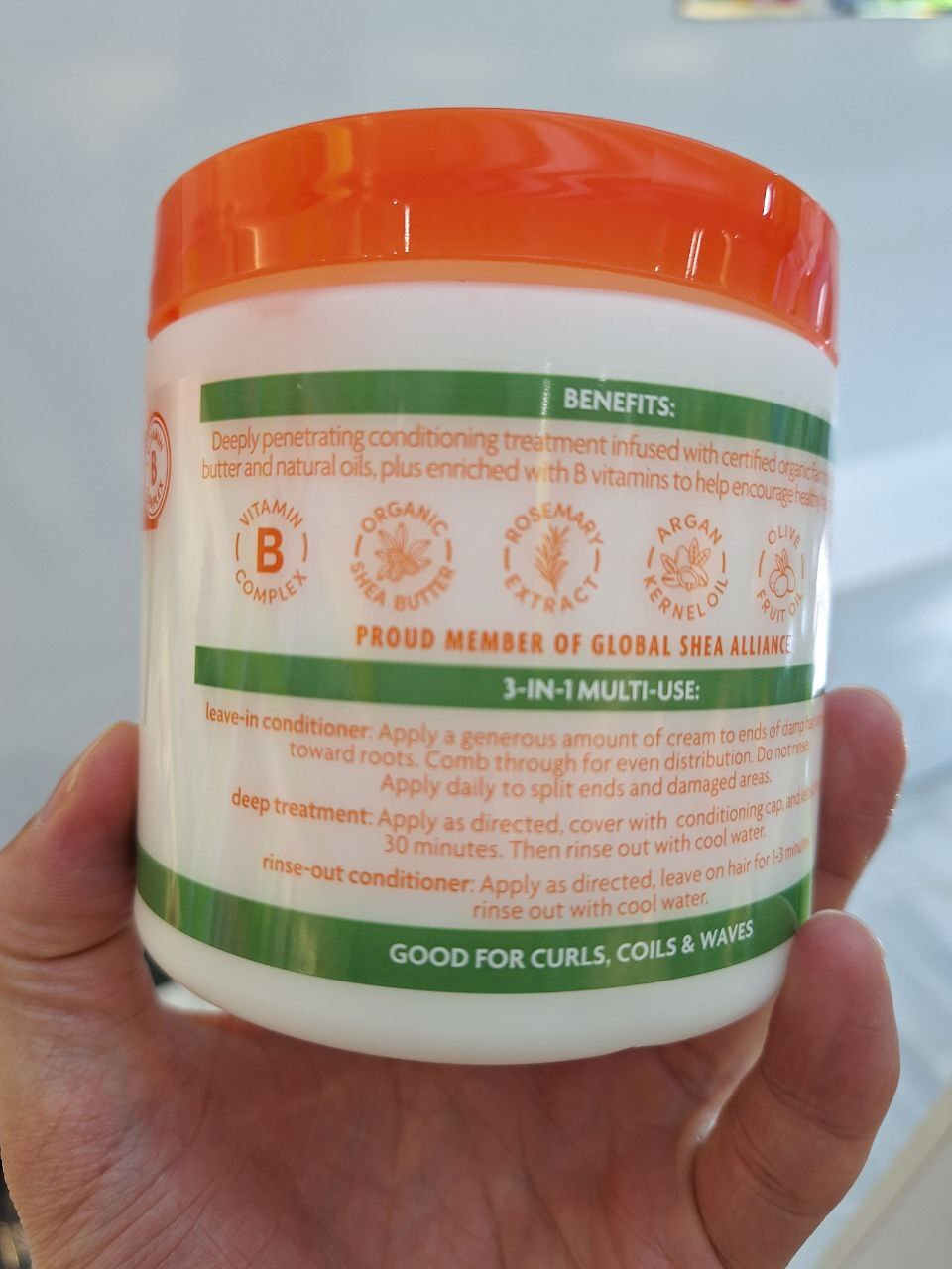  Cantu Shea Butter Argan Oil Leave-In Conditioning Repair Cream  روغن آرگان 3 در 1 کانتو  
