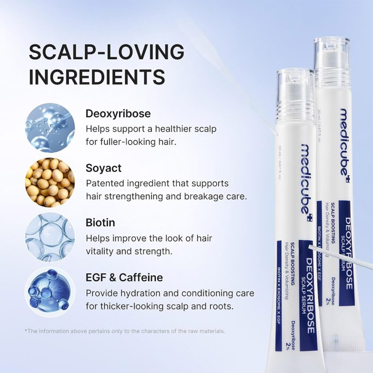 سرم خنک کننده، ضد ریزش و تقویت کننده ریشه مو دئوکسی ریبوز 2 درصد مدی کیوب medicube Deoxyribose Scalp Serum 