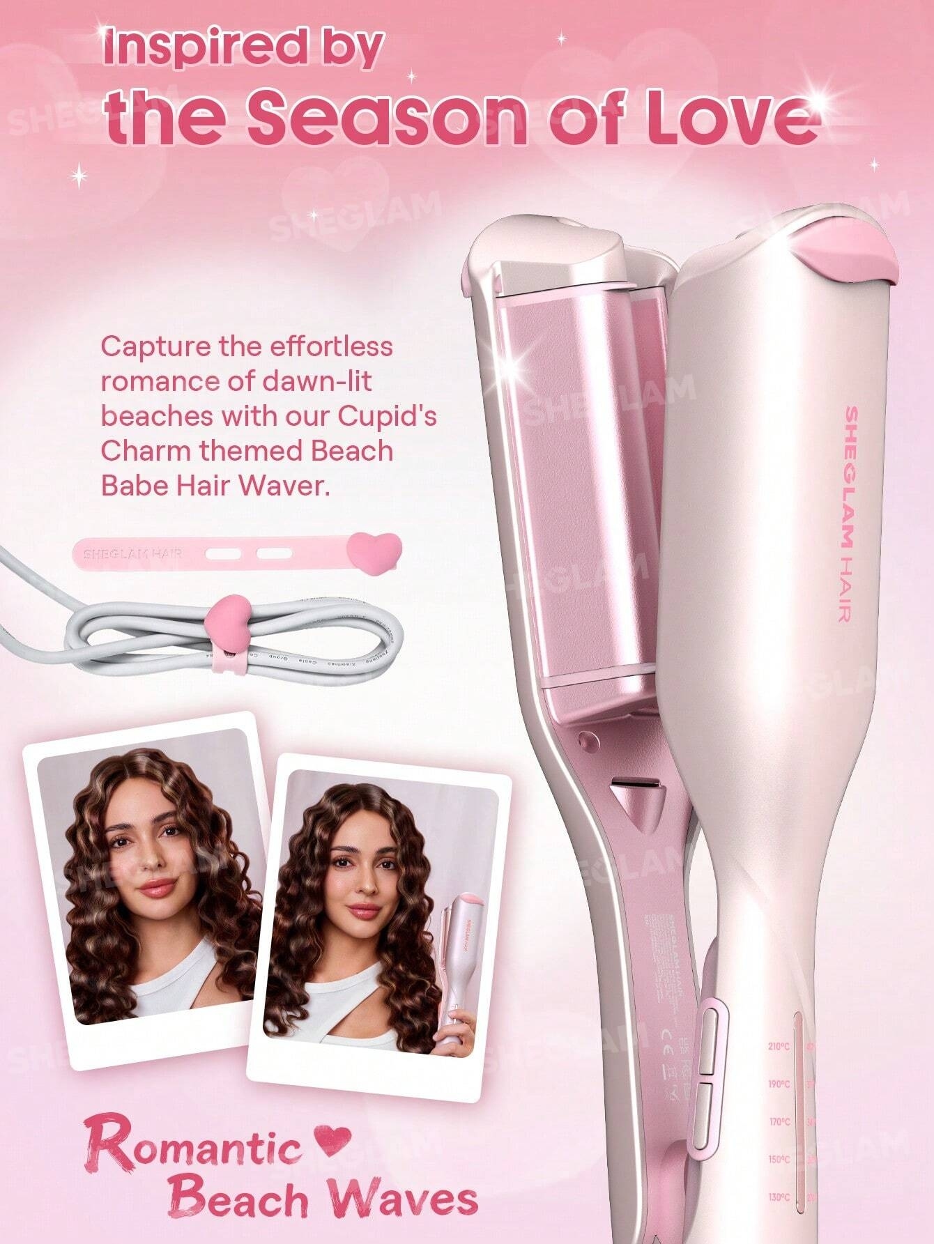  دستگاه ویو مو ساحلی شیگلم سایز 25 Cupid's Charm Beach Babe Hair Waver-25mm UK Plug 
