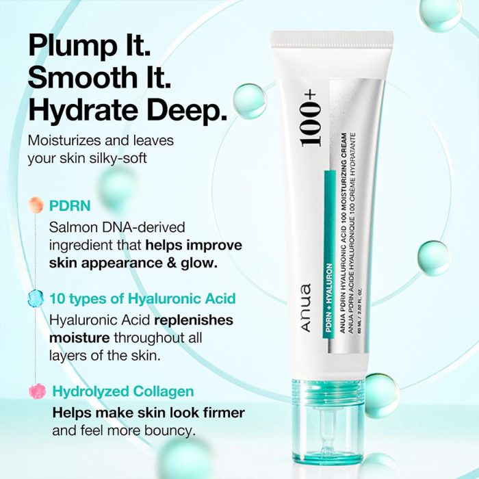 کرم مرطوب کننده PDRN و هیالورونیک اسید آنوا ANUA PDRN Hyaluronic Acid 100 Moisturizing Cream