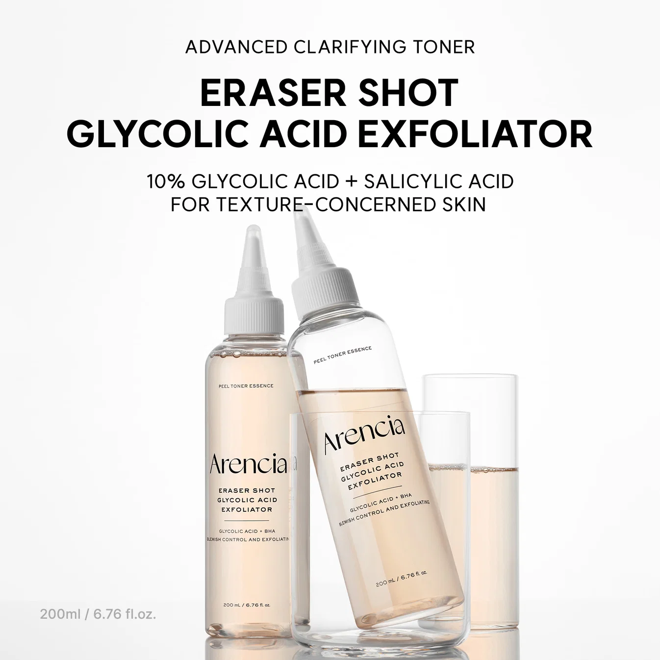  تونر لایه‌بردار و روشن کننده گلیکولیک اسید آریسیا اریزر شات Arencia Eraser Shot Glycolic Acid Exfoliator 