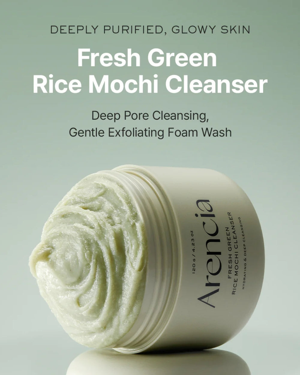 پاک کننده عمقی موچی برنج و چای سبز آرنسیا تسکین دهنده و کنترل چربی پوست Arencia Fresh Green Rice Mochi Cleanser
