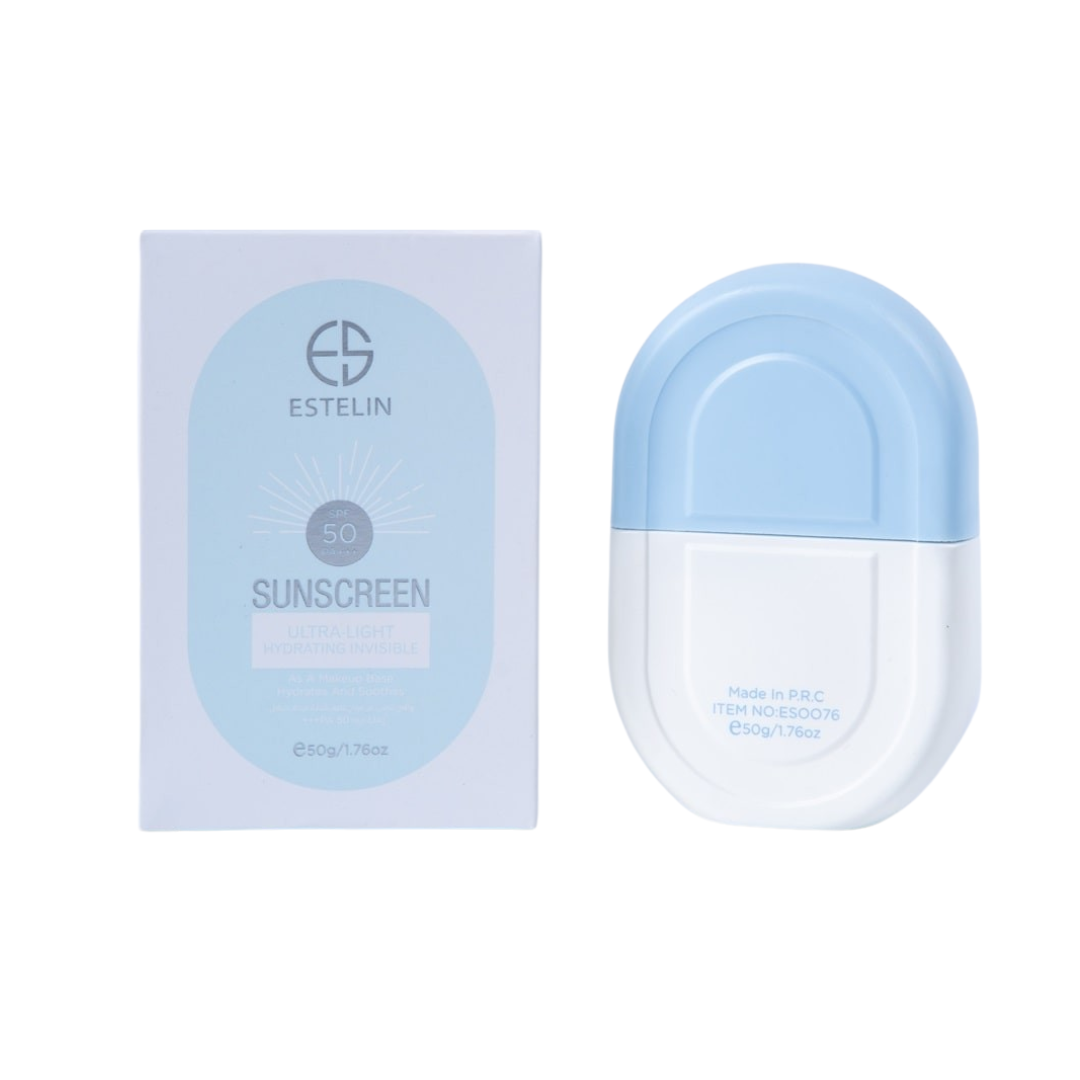  کرم ضد آفتاب بدون رنگ استلین، 50 SPF، مدل ultra light، مناسب انواع پوست و حجم 50 میلی‌لیتر، محافظت کننده در برابر اشعه U 