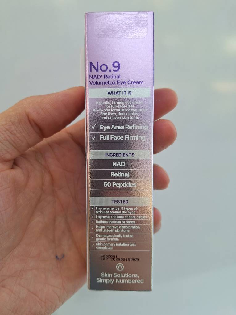   کرم دور چشم طرح جدید نامبوزین  Numbuzin No.9+ NAD+ Retinal Volume Eye Cream 