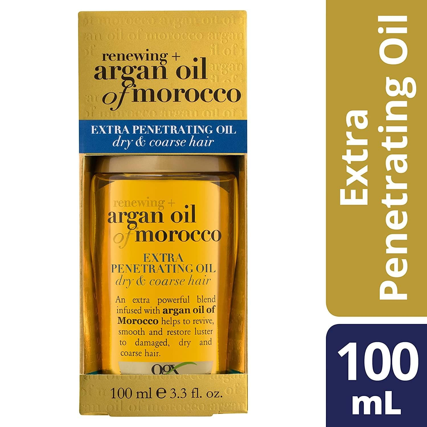  OGX Renewing + Argan Oil of Morocco Extra Penetrating Oil روغن مو آرگان مراکش اکسترا پنترِیتینگ OGX مناسب موی خشک 