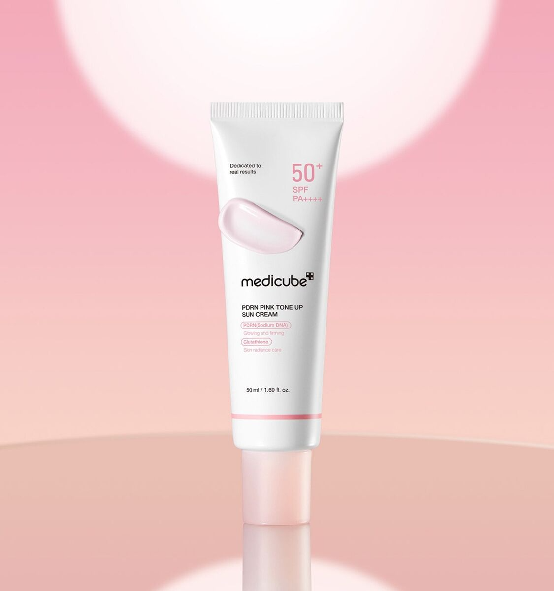  Medicube PDRN Pink Tone Up Sun Cream کرم ضد آفتاب تون آپ صورتی pdrn مدی کیوب 50 میل 