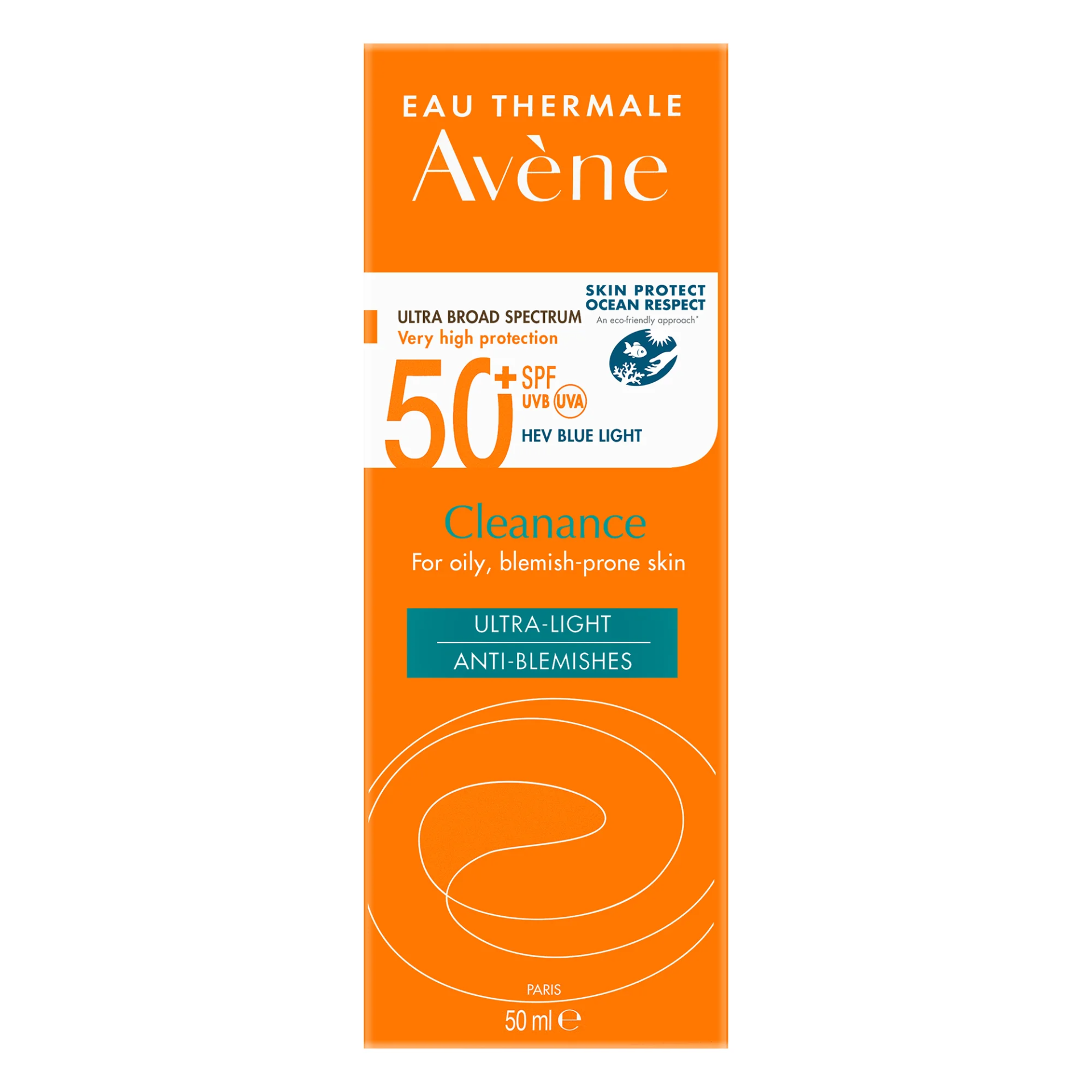  ضدآفتاب بی رنگ اون مناسب پوست چرب و مستعد جوش حجم 50 میل Avène Very High Protection Cleanance SPF50+ Sun Cream for Blem 