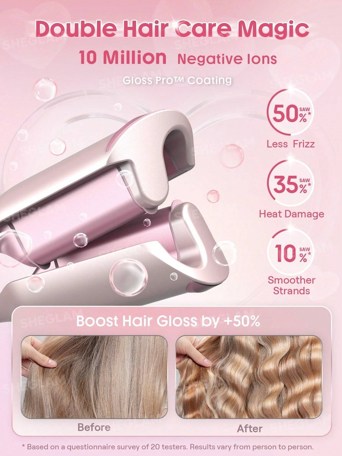  دستگاه ویو مو ساحلی شیگلم سایز 25 Cupid's Charm Beach Babe Hair Waver-25mm UK Plug 