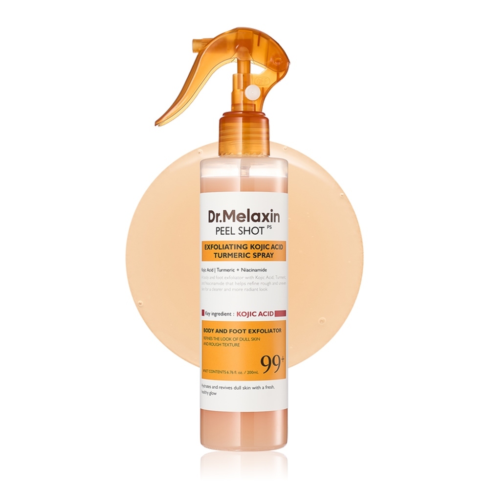  اسپری پیل شات کوجیک اسید دکتر ملاکسین لایه بردار و روشن کننده بدن Dr.Melaxin Peel Shot Exfoliating Kojic Acid Turmeric S 