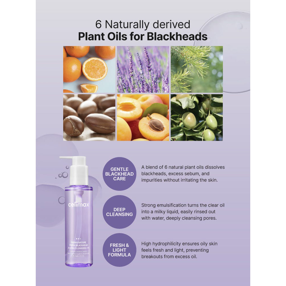  شوینده روغنی ضد جوش سرسیاه جوجوبا سلیمکس Celimax Derma Nature Fresh Blackhead Jojoba Cleansing Oil 