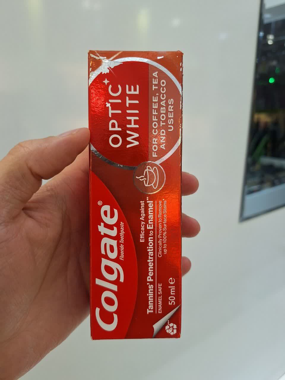 خمیردندان سفیدکننده اپتیک وایت کلگیت colgate optic white for coffee
