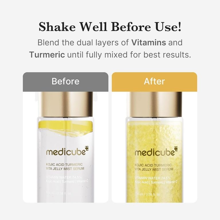  میست سرم ژلی کوجیک اسید و زردچوبه مدی کیوب روشن کننده و تسکین دهنده پوست Medicube Kojic Acid Turmeric Vita Jelly Mist Se 