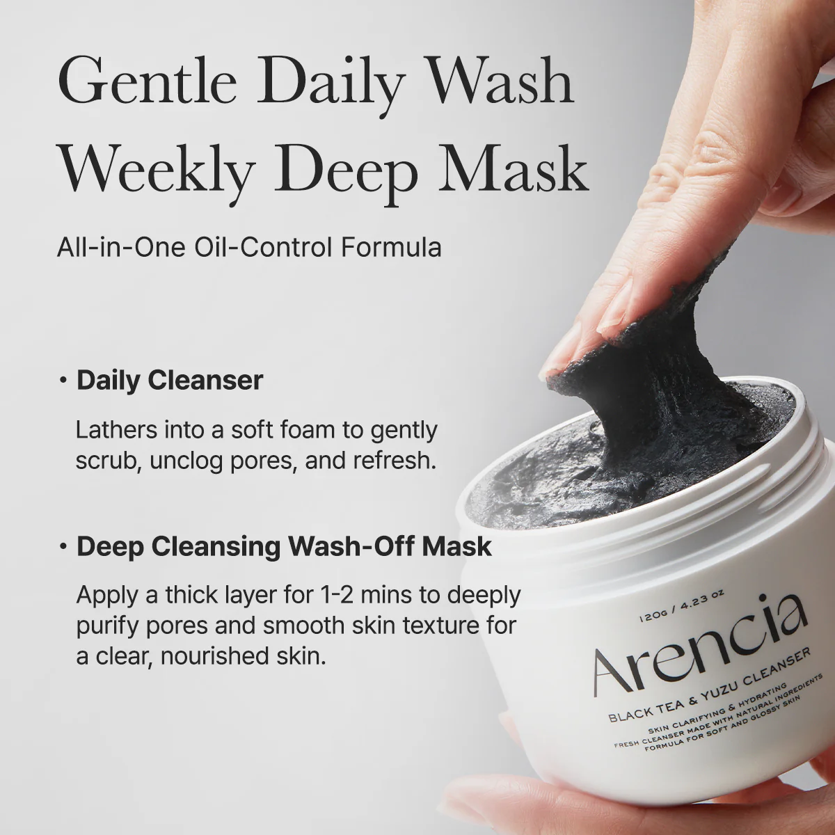 Arencia Black Tea Rice Mochi Cleanser پاک کننده موچی چای سیاه آرنسیا 120 گرم