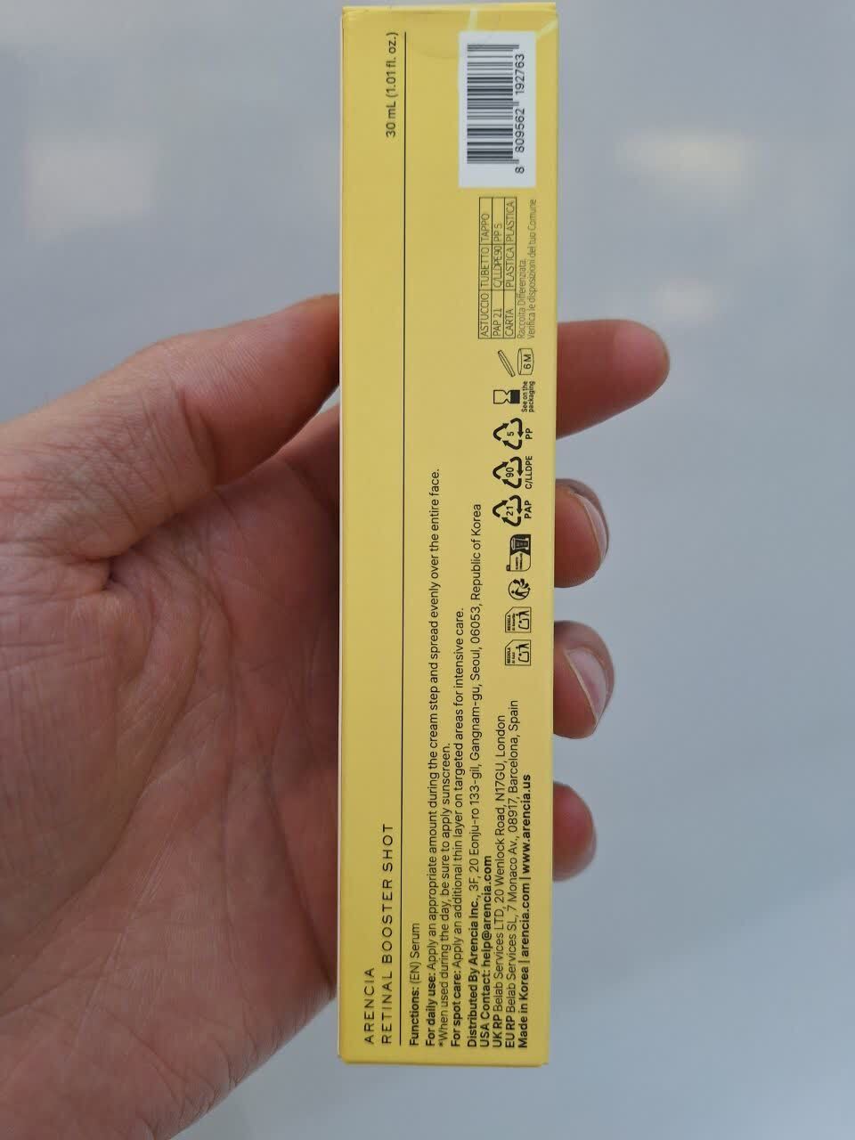  کرم دور چشم و صورت رتینال بوستر شات آرنسیا ضد چروک و جمع کننده منافذ پوست Arencia Retinal Booster Shot 