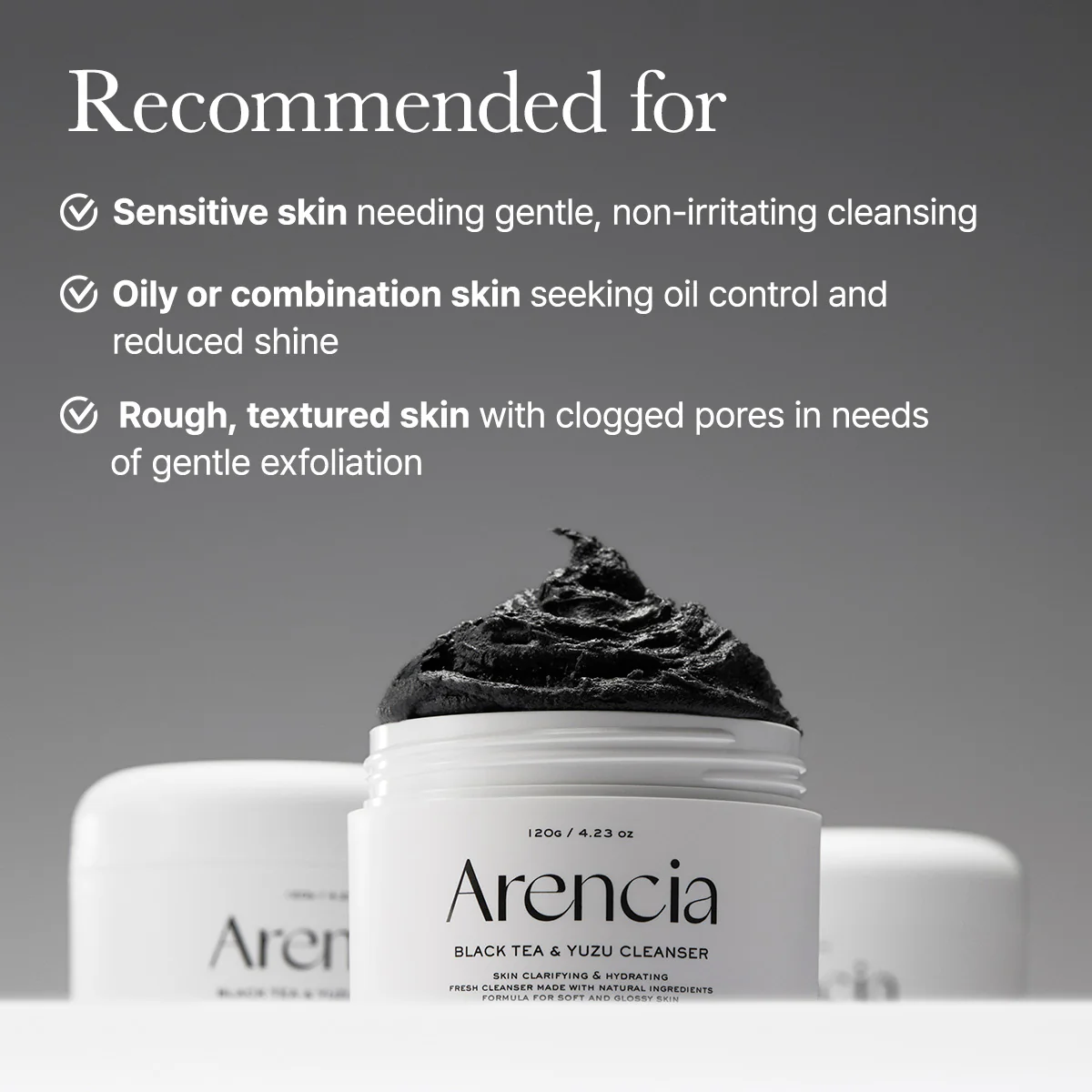 Arencia Black Tea Rice Mochi Cleanser پاک کننده موچی چای سیاه آرنسیا 120 گرم