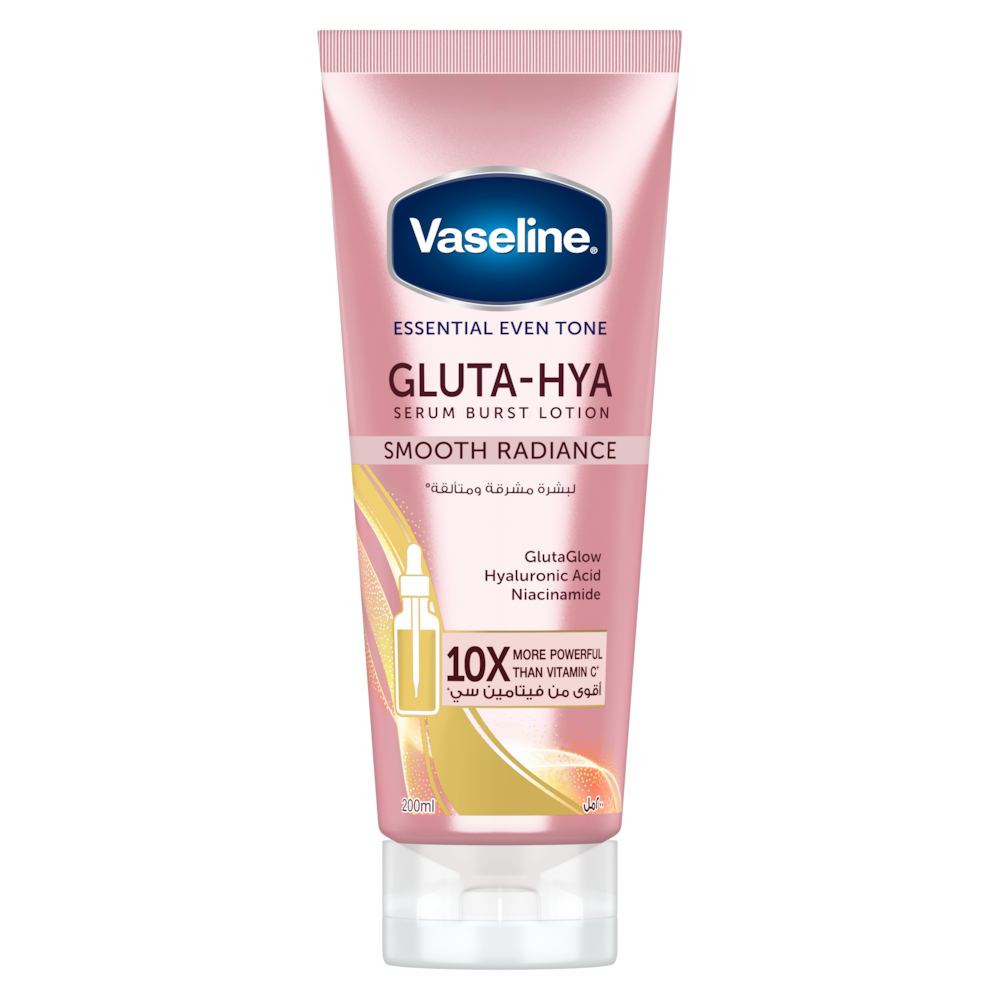  لوسیون سرمی بدن ضدلک و روشن‌کننده وازلین گلوتهیا اسموت ریدیَنس Vaseline® Gluta-Hya Smooth Radiance Serum Burst Lotion 