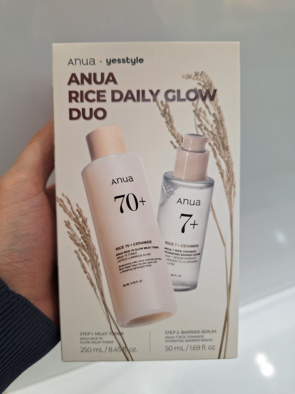 پک برنج آنوا شامل سرم برنج و تونر برنج آنوا