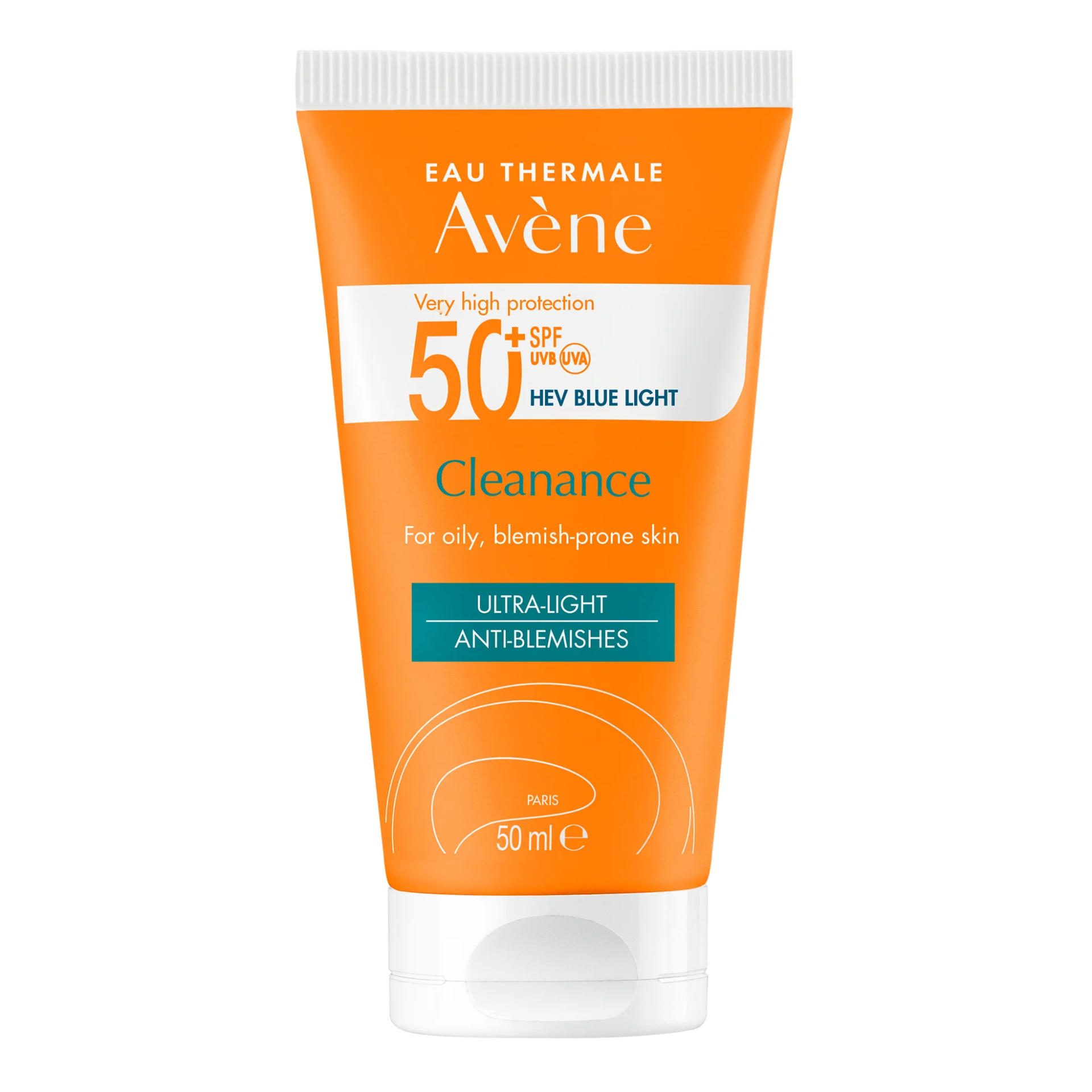  ضدآفتاب بی رنگ اون مناسب پوست چرب و مستعد جوش حجم 50 میل Avène Very High Protection Cleanance SPF50+ Sun Cream for Blem 