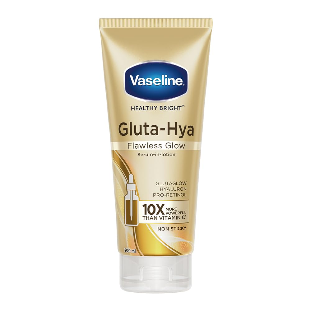  لوسیون سرمی بدن وازلین گلوته-هیا فلاولس گلو روشن‌کننده و ضدلکVaseline Healthy Bright Gluta-Hya Flawless Glow Serum-in-Lo 