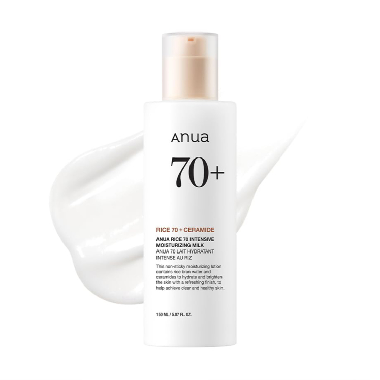 مرطوب‌کننده و روشن‌کننده برنج و سراماید آنوا Anua Rice 70 Intensive Moisturizing Milk