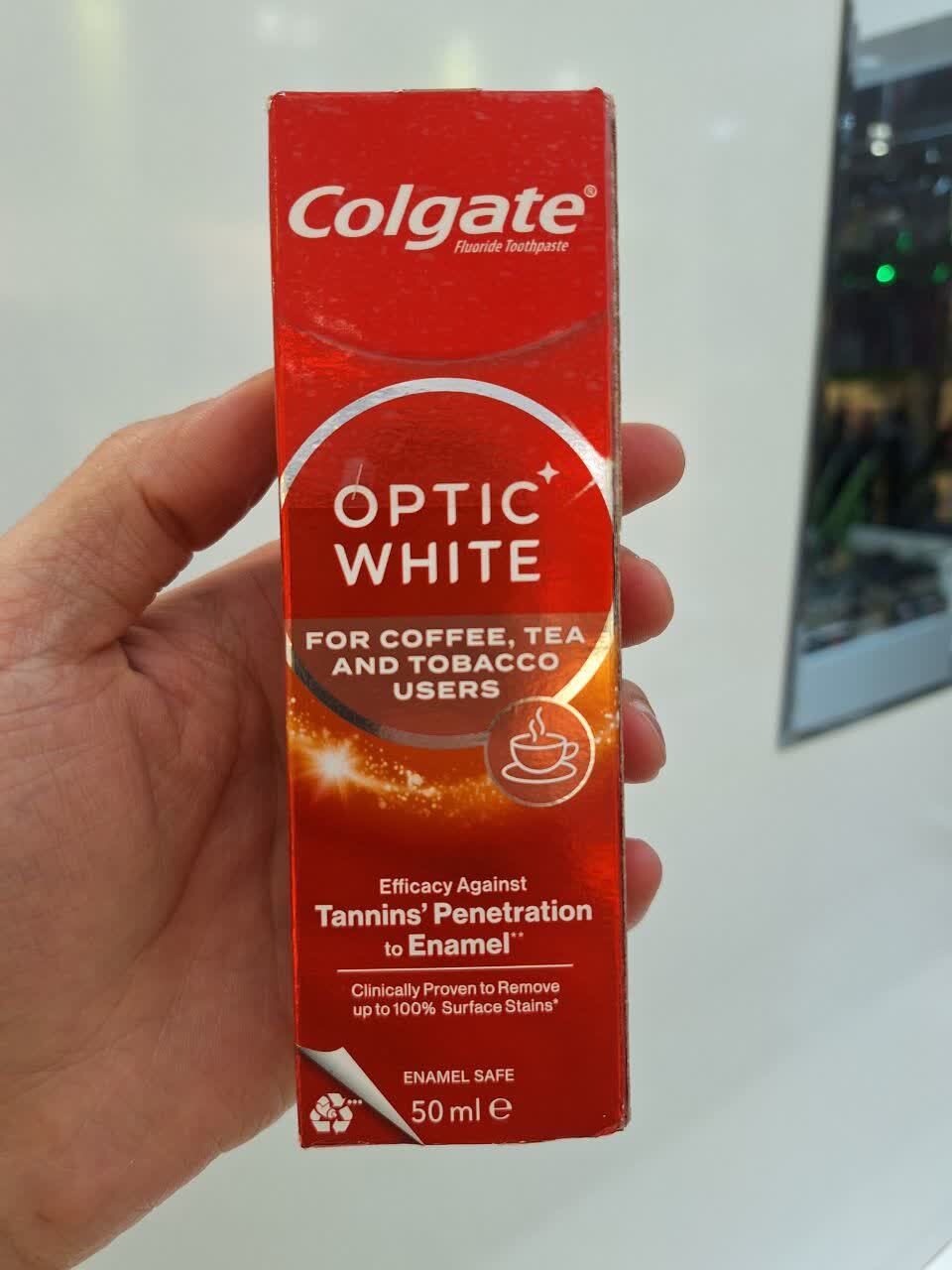 خمیردندان سفیدکننده اپتیک وایت کلگیت colgate optic white for coffee