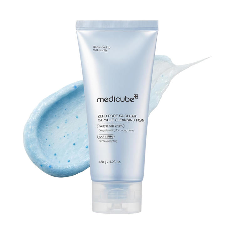 فوم شوینده کپسولی سالیسیلیک اسید مدی کیوب لایه بردار ملایم و کنترل منافذ پوست Medicube Zero Pore SA Clear Capsule Cleans