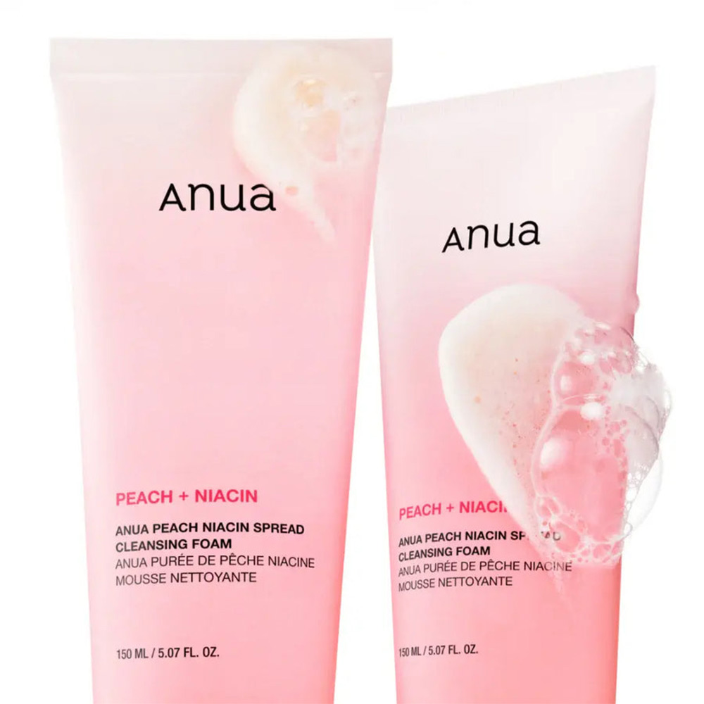  فوم شوینده روشن کننده هلو نیاسین آنوا Anua Peach Niacin Spread Cleansing Foam 