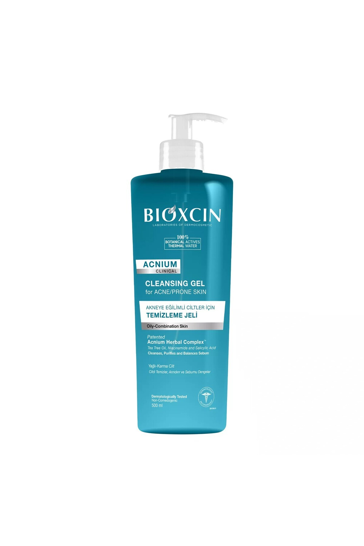  ژل شستشوی پوست چرب بیوکسین حاوی عصاره درخت چای و آب حرارتی حجم 500 میل Acnium sebum balancing face washing gel 500ml 