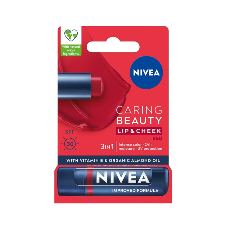 بالم لب 3 در 1 نیوا رنگ قرمز NIVEA Lip Caring Beauty Red
