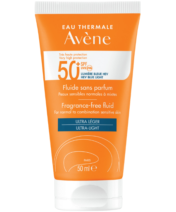 ضدآفتاب بی رنگ اون مناسب پوست نرمال تا مختلط حساس حجم 50 میل Avène Very High Protection Cleanance SPF50+ Sun Cream for n 