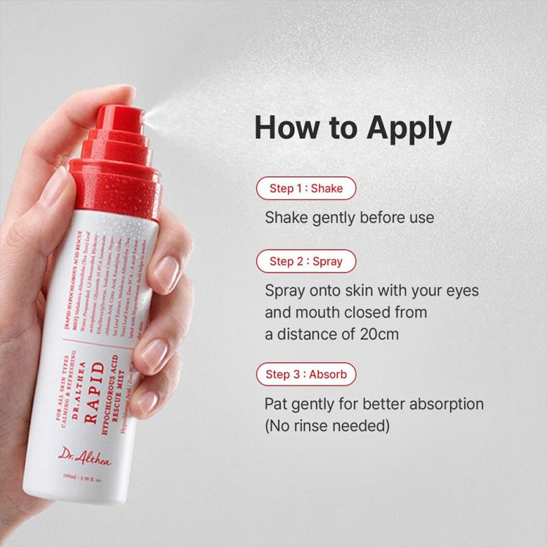  میست تسکین دهنده و ضد جوش هیپوکلروس اسید و زینک دکتر التیا Dr. Althea Rapid Hypochlorous Acid Rescue Mist 