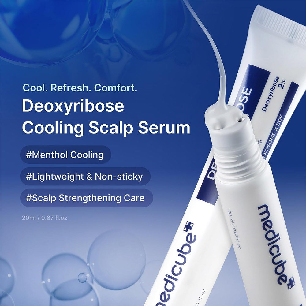  سرم خنک کننده، ضد ریزش و تقویت کننده ریشه مو دئوکسی ریبوز 2 درصد مدی کیوب medicube Deoxyribose Scalp Serum 