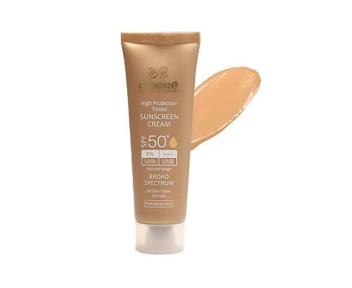 کرم ضد آفتاب رنگی +SPF50 فاقد چربی سینره