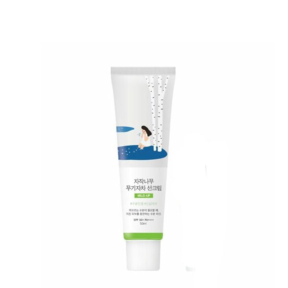  ضد آفتاب فیزیکی مرطوب کننده و تسکین دهنده راندلب ROUND LAB Birch Juice Moisturizing Mild-Up Sunscreen 50ml 