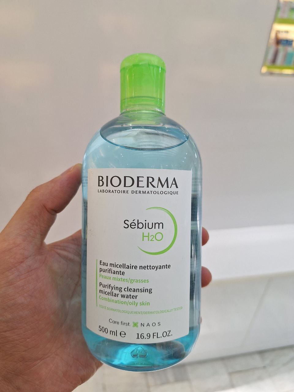  میسلار واتر پوست چرب و مختلط Sebium H2O بایودرما (سبز) 500 میل و 250 میل 