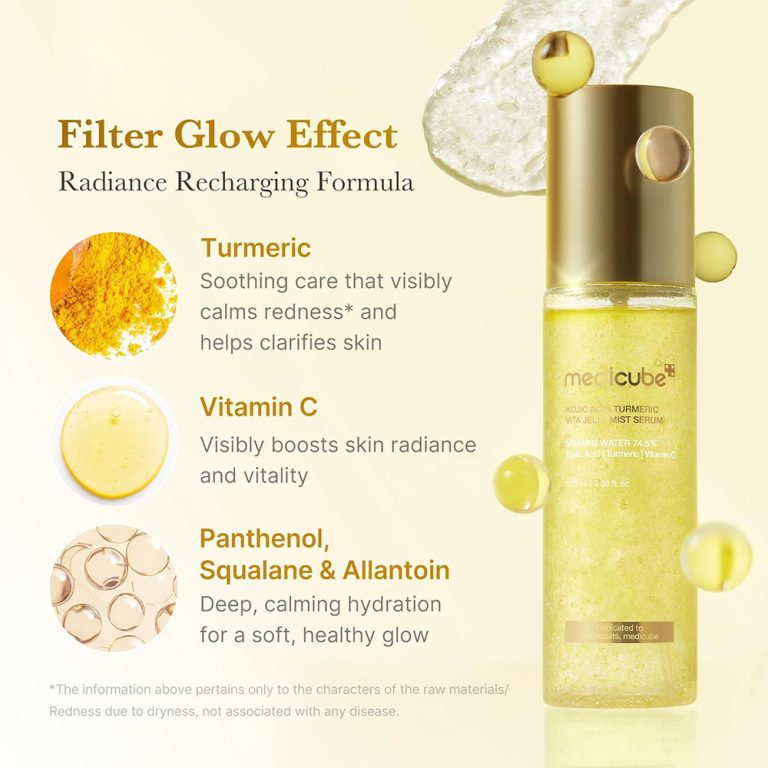  میست سرم ژلی کوجیک اسید و زردچوبه مدی کیوب روشن کننده و تسکین دهنده پوست Medicube Kojic Acid Turmeric Vita Jelly Mist Se 