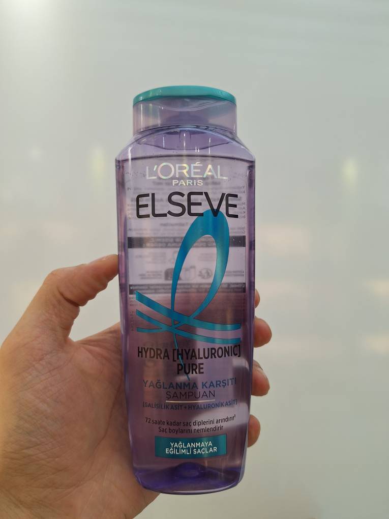  شامپو L'Oréal Elvive Hyaluron + Pure شامپو لورآل مدل هیدرا پیور هیالورونیک برای موهای چرب 300میل 