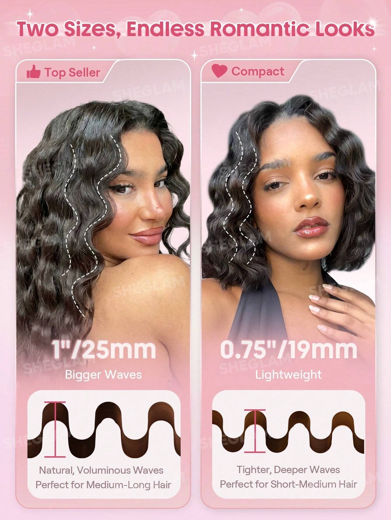  دستگاه ویو مو ساحلی شیگلم سایز 25 Cupid's Charm Beach Babe Hair Waver-25mm UK Plug 