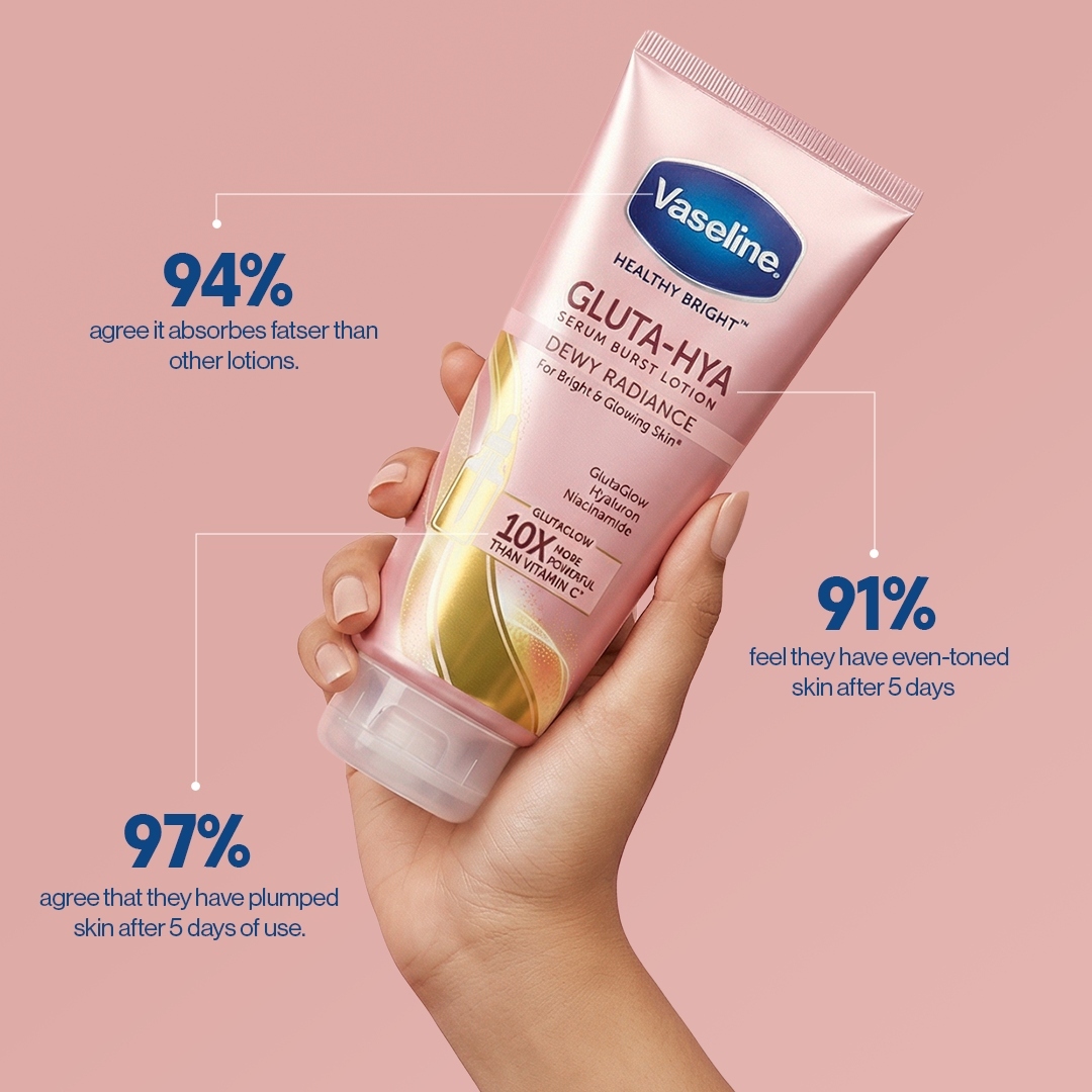  لوسیون سرمی بدن ضدلک و روشن‌کننده وازلین گلوتهیا اسموت ریدیَنس Vaseline® Gluta-Hya Smooth Radiance Serum Burst Lotion 