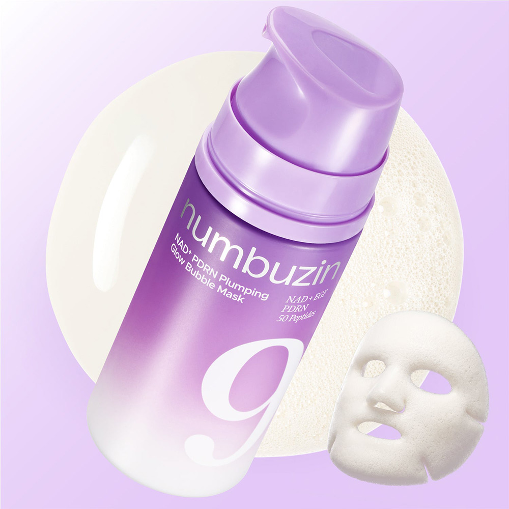  ماسک حبابی حجم دهنده و درخشان کننده PDRN و +NAD شماره 9 نامبوزین numbuzin No.9 NAD+ PDRN Plumping Glow Bubble Mask 
